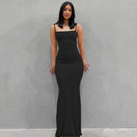 Vestido Largo para Mujer 2025 Correas Estables + Tela Elástica Estilo Moldeado SKIMS - details 4