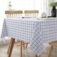 Mantel grueso de plástico PVC, rejilla rectangular, impreso, impermeable, resistente al aceite, adecuado para el hogar, cocina, mesa de comedor, - details 6
