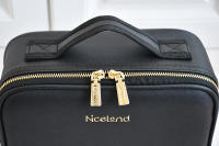 Bolsa de maquillaje con espejo grande con compartimentos para mujer, estuche de cosméticos de viaje de cuero PU impermeable, nuevo - details 13