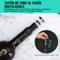 HAUSHOF Juego de Sacacorchos 4 en 1, Abridor de Vino con Soporte, Sacacorchos Eléctrico con Tapón de Vino al Vacío, Cortador de Papel de Aluminio, Vertedor de Vino - details 7