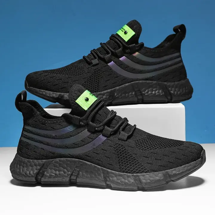 Zapatos de hombre, zapatillas clásicas transpirables para correr para hombre, zapatos de malla cómodos y ligeros para exteriores, zapatos para caminar sin cordones, Tenis Masculino - 1