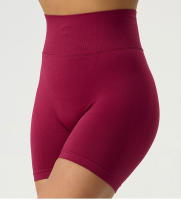 Pantalones cortos de yoga para levantamiento de glúteos para mujer, cintura alta, control de barriga, fruncidos - details 5