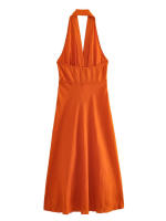 Camisola SS elegante de cintura alta para mujer con diseño sin mangas, cuello en V, lazos laterales y - details 2