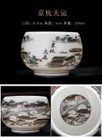 Taza de té azul y blanca única de hielo negro maestro de color esmaltado Jingdezhen, transformada de horno a edificio - details 24