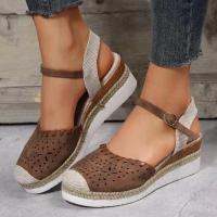 Sandalias de tacón de cuña para mujer, zapatos de verano - details 4