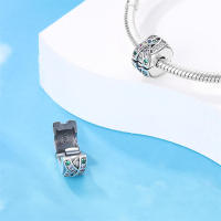 Encanto de Hebilla de Seguridad en Color Plata Esterlina S925 100% Real para Mujeres Joyería Fina de Cumpleaños Ajuste a Pulsera Original de 3mm Material Natalicio: Piedra ZIRCON - details 12