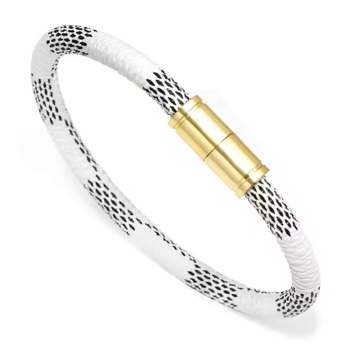 Pulsera de cuero a Rayas para hombre, pulsera de aleación con Cierres magnéticos para Pareja unisex, bisutería Urbana, Regalos para hombre - 1