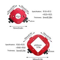 Plantillas de enrutador para carpintería, plantilla de posicionamiento de ángulo de arco de aleación de aluminio 4 en 1, R10-R50, reutilizable, bricolaje - details 0