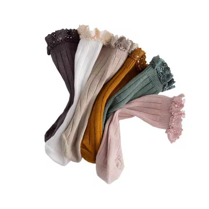 Calcetines de encaje para niñas, medias de princesa, 6 pares por lote - 1