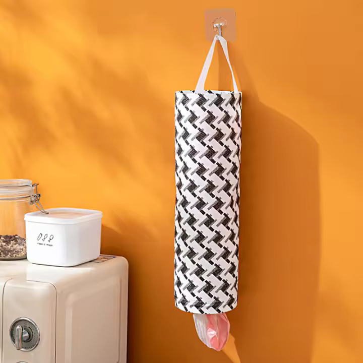 Dispensador de bolsas de basura de plástico para la cocina, organizador colgante para la recolección de basura - 1