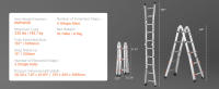 SucceBuy Escalera telescópica con estructura en A, escalera de extensión compacta de aluminio, escalera plegable multifunción para vehículos recreativos - details 5