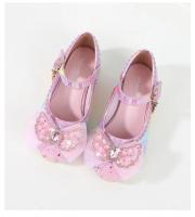 Zapatos de cuero con purpurina para niños, zapatos de princesa arcoíris para niñas, fiesta de boda, lentejuelas, lazo, tacones altos, zapatos individuales - details 4
