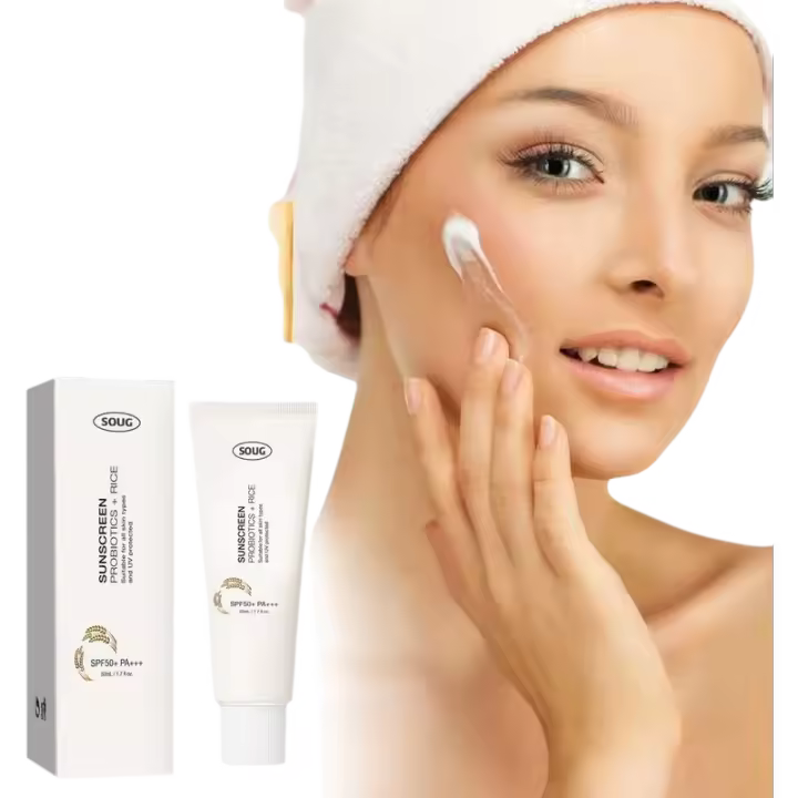 Crema de Protección Solar de Arroz Orgánico SPF50 Hidratante Facial Solución de Cuidado de la Piel para el Cuerpo - 1