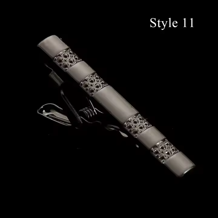Clip de Corbata de Metal con Diseño Clásico Pinza de Corbata de Cristal para Hombres - 1