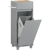 Mueble de baño tipo columna con 1 compartimento armario alto para baño, estanterías de baño con 1 cesto para ropa sucia - details 0