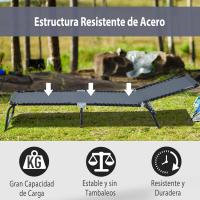 Silla Reclinable de Jardín con Sistema de Cordones para Exterior Marco Acero 197x58x30 cm Crema - details 13