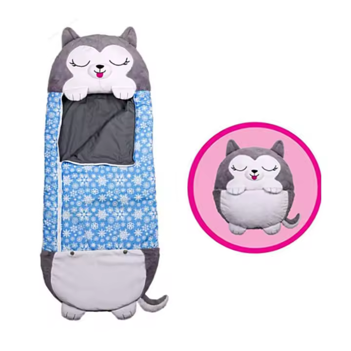Saco de dormir de dibujos animados para niños y niñas, saco de dormir con almohada de felpa, cálido, Animal, regalo de Navidad - 1