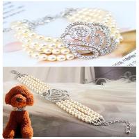 Collar de perlas con diamantes de imitación para perro, joyería de moda para cachorro y gato, Rosa Artificial, accesorios para mascotas - details 7