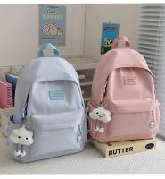 Mochilas simples y versátilesMochila para estudiantes de secundaria Mochila para estudiantes universitarios de gran capacidad Mochila de color sólido de estilo coreano - details 15