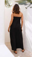 Vestido largo de satén de Color liso para mujer - details 22
