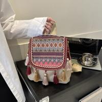 Mochila de estilo étnico con borlas, bolso escolar pequeño de lona, ​​bolso de hombro con borlas, bolso escolar bordado de estilo coreano de gran capacidad - details 23