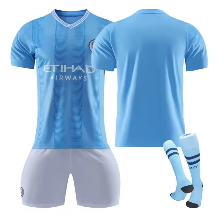Uniforme de Fútbol para Hogar de Manchester City Manga Corta Para Adultos, Niños y Estudiantes - 1