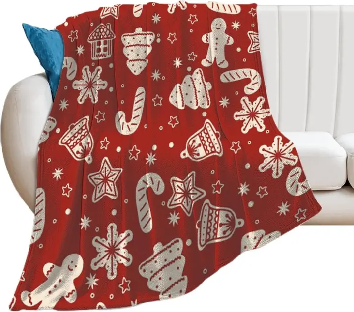 Manta de franela suave para sofá cama, manta cálida de Navidad, esponjosa - 1