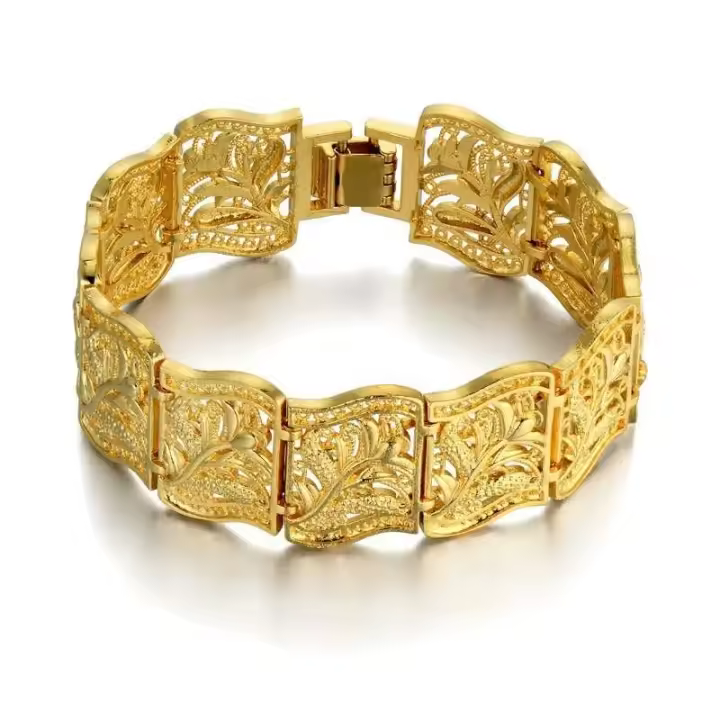 Pulsera gótica Vintage de hoja k para hombre y mujer, joyería Retro de Color, cadena de oro bonita Punk, regalo de Navidad - 1