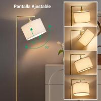 Pantalla de Lino Beige, Casquillo E27, Compatible con Varias Bombillas, 160cm Lámpara de Arco Negra con Pantalla Ajustable para Dormitorio, Salón, Oficina - details 18