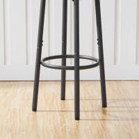 Juego de dos taburetes de bar con respaldo, taburete con reposapiés, silla alta para cocina, salón, bar, patas ajustables, fácil montaje, color vintage marrón y negro - details 6