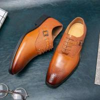 2025 Exquisito vestido artesanal elegante ocasión cuero transpirable zapatos formales de boda de negocios para hombres - details 3