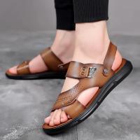 Sandalias de verano para hombre, cómodas sandalias de cuero con plataforma para exteriores, suela suave antideslizante, zapatos informales de trekking para verano, zapatos de playa para niño - details 8