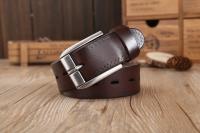 Cinturones de diseñador para hombre, piel de vaca auténtica de alta calidad, color marrón, de lujo,talla grande, 100% grano real - details 30