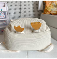 Dibujos animados estilo japonés ins lindo patito mochila femenina de pana informal mochila de campus estudiante universitario de secundaria. - details 19