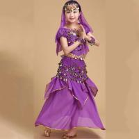 Conjunto de trajes de baile con tocado dulce, vestido de princesa, trajes coloridos de danza del vientre, regalos de ropa para niñas de la India deslumbrantes y brillantes - details 2