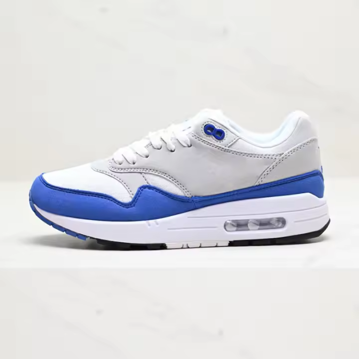 Zapatos zapatos de los hombres de malla retro zapatos para correr clásico cojín de aire zapatos de los hombres y las mujeres gris y azul cómodo casual zapatos deportivos garantía de calidad de un año - 1