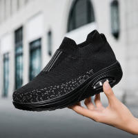 Zapatillas de Mujer con Cojín de Aire Gris Zapatos de Correr Ligeros de Malla Transpirable Antideslizantes de Clavos de Textura para Primavera/Verano - details 7