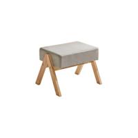 Taburete Otomana, Taburete para Sofá para Cambiar Zapatos con 4 Patas de Madera, Taburete Bajo, Tapizado Taburete Reposapiés, 40 × 29 × 32CM, Beige - details 11