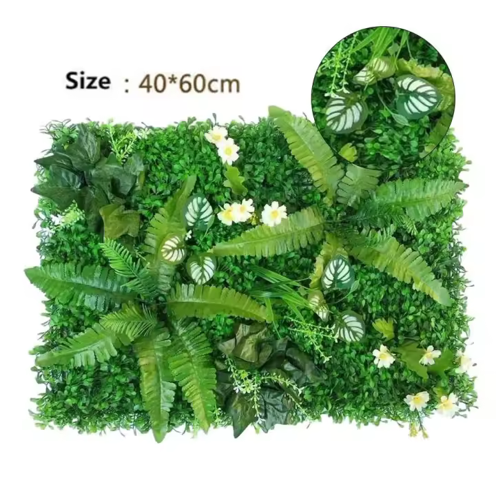 Hierba verde artificial, 40x60cm, fondo de plástico para vestíbulo, plantas simuladas, decoración de césped artificial, decoración de pared del hogar - 1