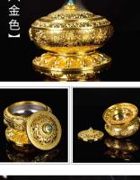 Quemador de incienso para ceremonia del té Tianyu Longyin estilo tibetano aleación de cobre puro ocho placa de loto auspicioso - details 10