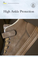 Zapatos informales para niños, zapatillas altas, zapatos deportivos para niños, zapatillas de nieve planas suaves y ligeras de piel cálida para invierno, zapatos de algodón para niños - details 7