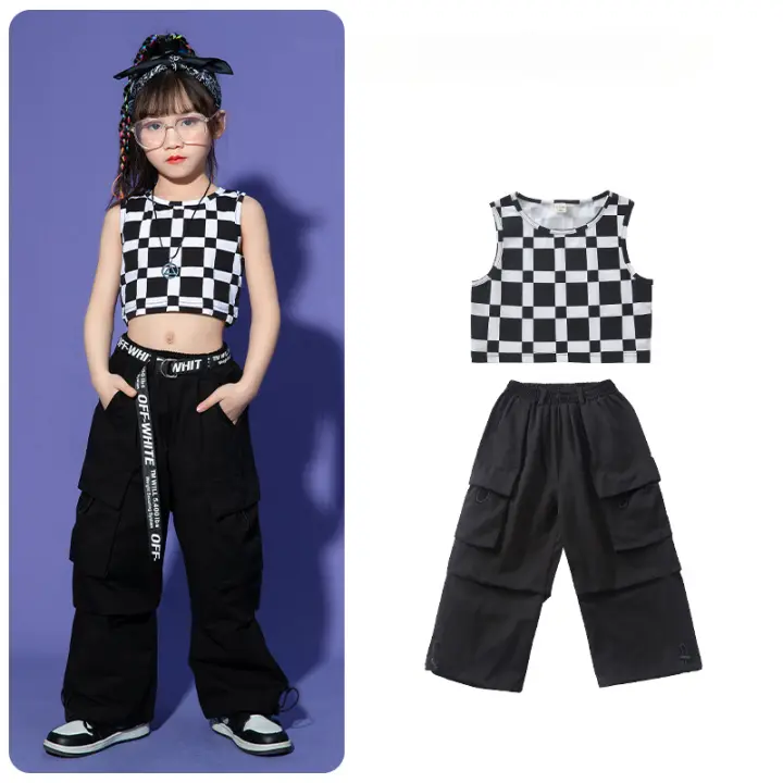 Trajes De Baile De Jazz Para Niñas, Trajes De Baile De Calle Para Niños, Pantalones De Hip-hop, ropa De espectáculo De tambor - 1