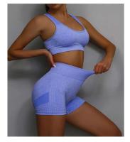 Conjunto de 2 uds de Yoga para mujer, sujetador con espalda hueca + pantalones cortos deportivos para levantamiento de cadera, conjunto de gimnasio sin costuras, ropa deportiva, chándal - details 21