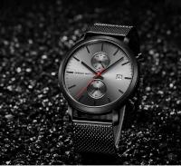 Reloj deportivo de acero inoxidable para hombre de lujo premium, 44,5 mm, multifuncional, moda, oro, negro, negocios, 3 bar, resistente al agua, reloj de pulsera de cuarzo para hombre - details 4