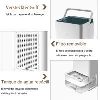 Absorción de humedad y deshumidificación,Deshumidificador de aire, tanque de agua de 1,2 L, automático, silencioso, blanco, deshumidificador de tanque de agua de gran capacidad, deshumidificador doméstico de ahorro de energía, - details 4
