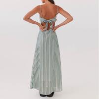 Maemukilabe Vestido largo Y2k con tirantes finos para mujer, cuello en V, lazo frontal, vestido largo sin mangas, sin espalda, vestido de fiesta y boda - details 11