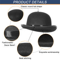 Halloween Men Women Magician Hats Cap Gentleman Jazz Hat Top Hat Black Red Party Bowler Hat - details 4