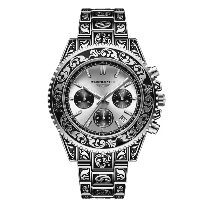 Reloj Submariner multifuncional con calendario de cuarzo grabado para hombre, superventas - 1