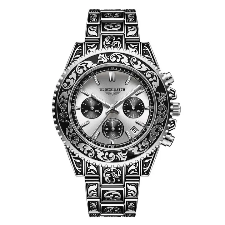 Reloj Submariner multifuncional con calendario de cuarzo grabado para hombre, superventas - 1