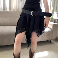 BUNO-falda de encaje asimétrica de estilo coreano, atuendos de fiesta sexys a la moda, falda corta de cintura baja, ropa de discoteca estética dulce - details 14